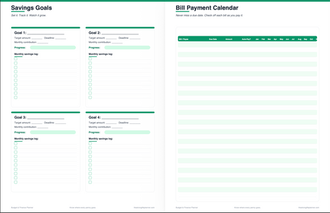 Budget & Finance Planner — Digital Monthly Budget Tracker, Debt Payoff, Savings Goals, Net Worth