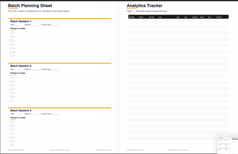Content Strategy Workbook — Brand Identity, Content Pillars, Calendar, Analytics Tracker